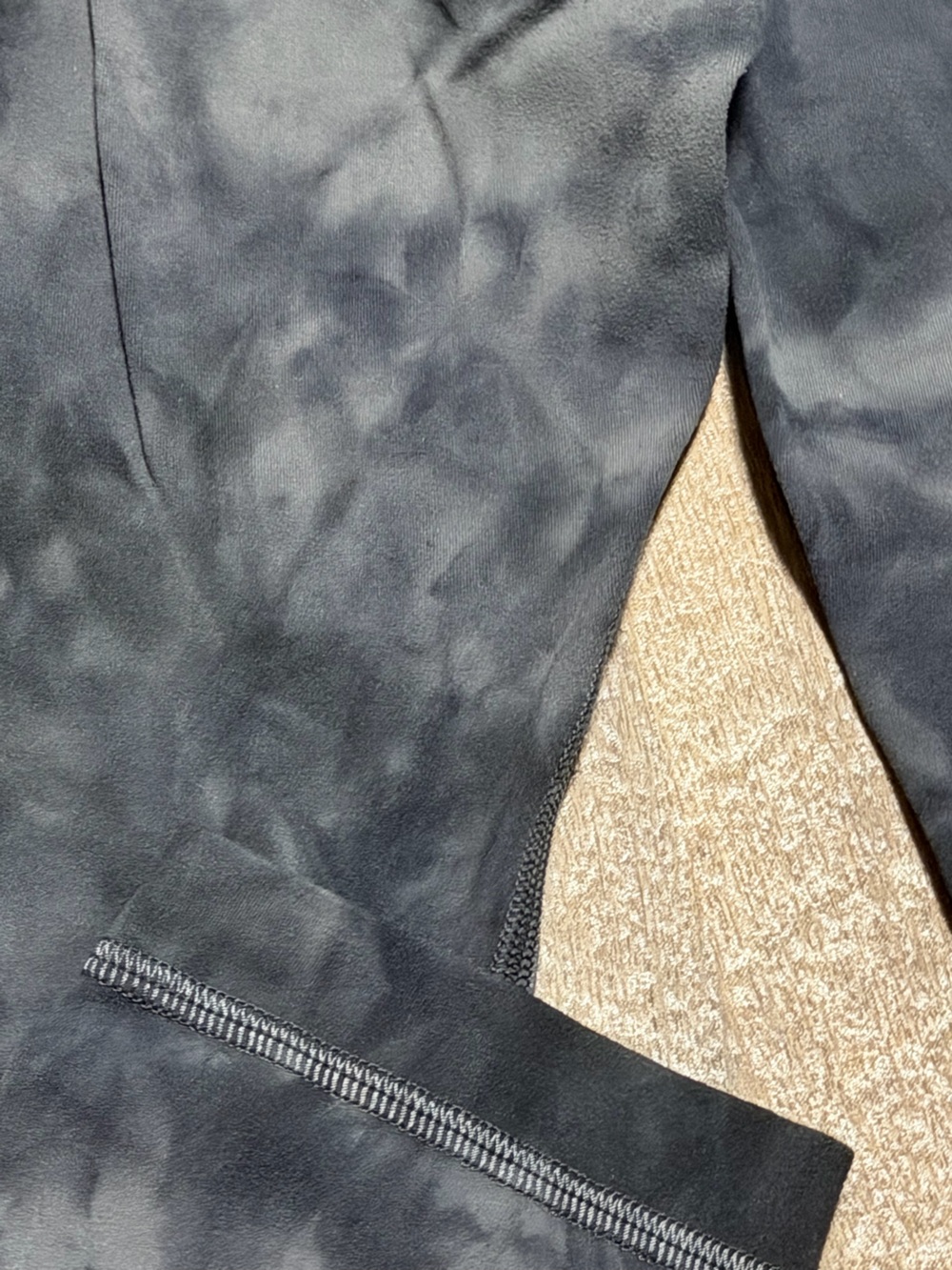 Lululemon Black Gray Tie Dye High Rise Leggings Hidden Pocket | Size 4 - Picture 6 of 8